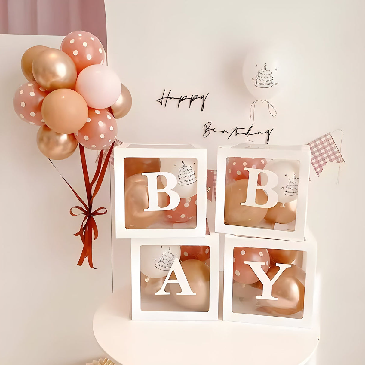 1 Set DIY Balloon Boxes 12" Wood Grain - YauSpark