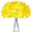 10 Flower Head and Stems Artificial Satin Hydrangeas Yellow - YauSpark