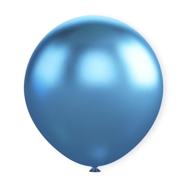 10 Pc Chrome Blue Latex Helium, Air or Water Balloons 18" - YauSpark