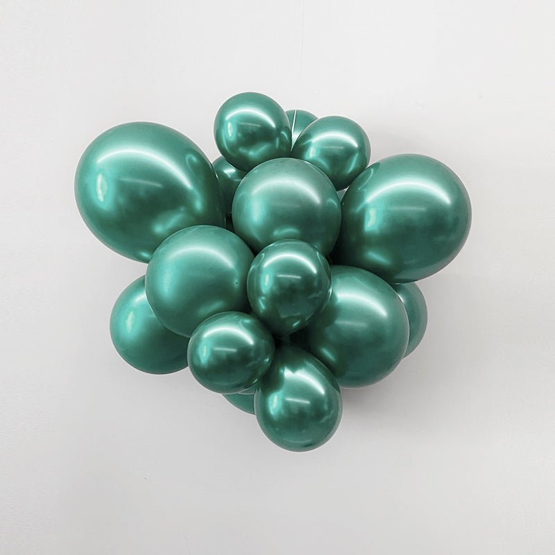 10 Pc Chrome Green Latex Helium, Air or Water Balloons 18" - YauSpark