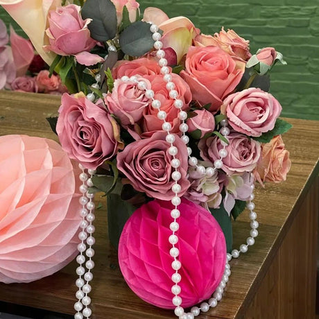 10 Pc Faux Mother of Pearls Beads Vase Fillers in 8mm White - YauSpark