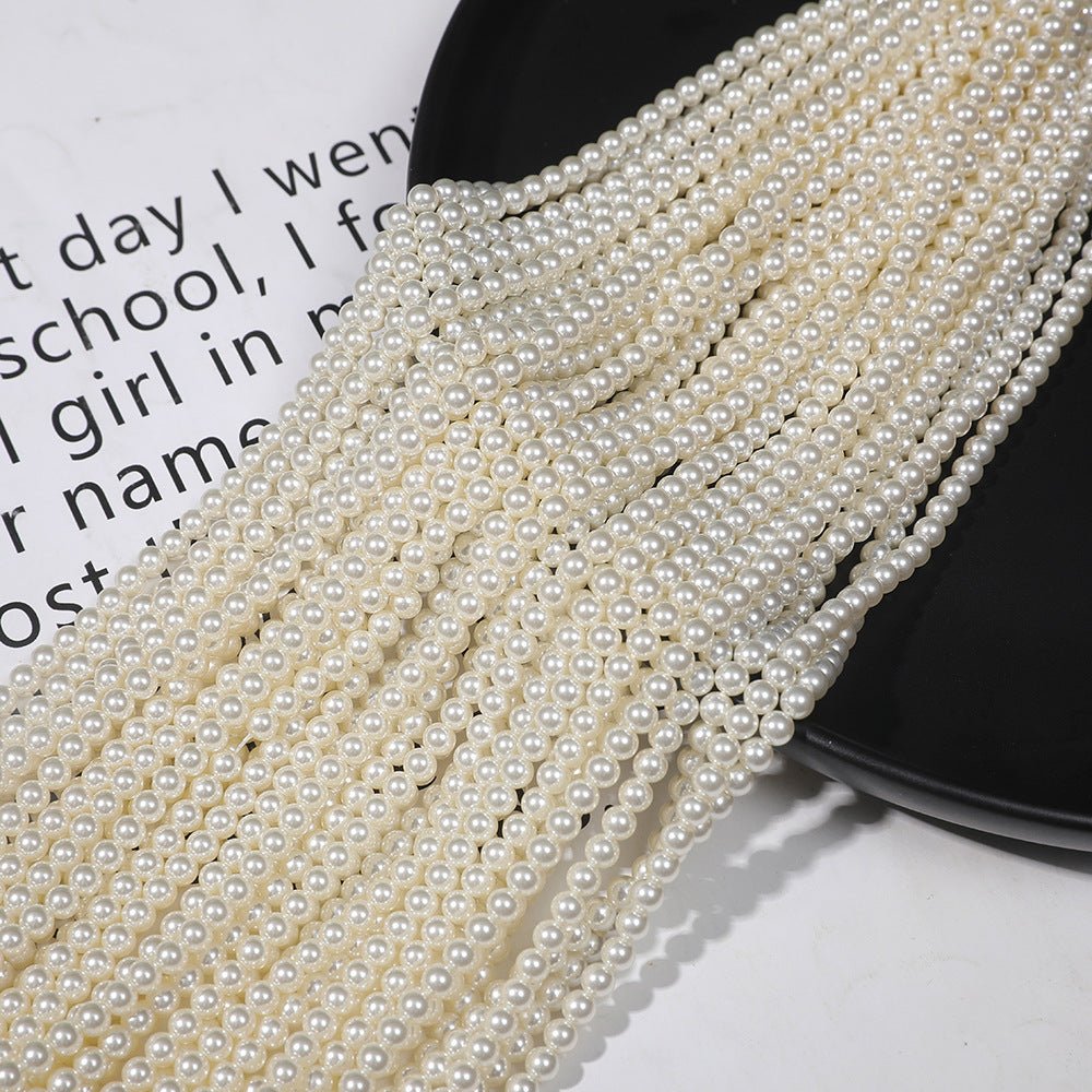 10 Pc Faux Mother of Pearls Beads Vase Fillers in 8mm White - YauSpark