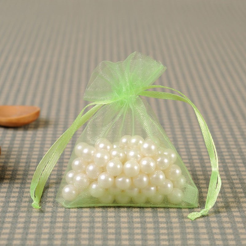 10 Pc Organza Drawstring Wedding Party Favor Gift Bags 5"x7" Fruit Green - YauSpark