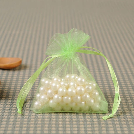 10 Pc Organza Drawstring Wedding Party Favor Gift Bags 5"x7" Fruit Green - YauSpark