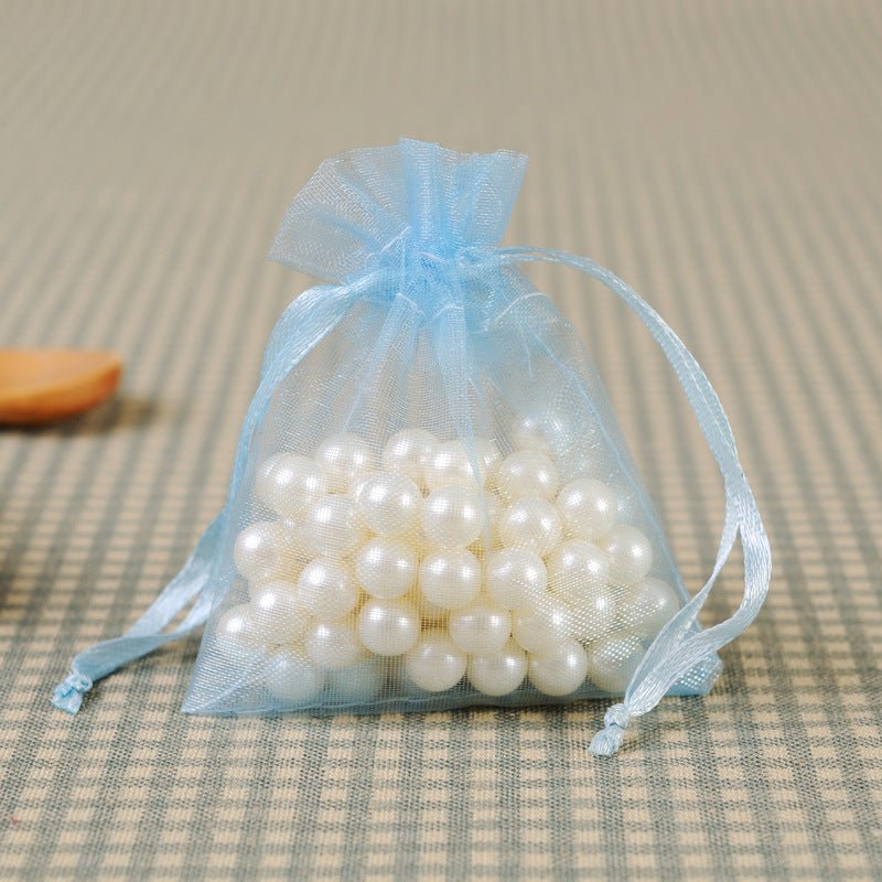 10 Pc Organza Drawstring Wedding Party Favor Gift Bags 5"x7" Light Blue - YauSpark