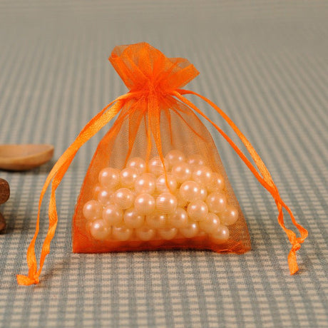 10 Pc Organza Drawstring Wedding Party Favor Gift Bags 5"x7" Orange - YauSpark