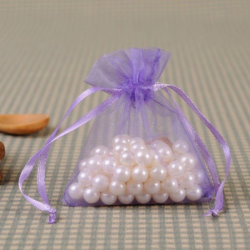 10 Pc Organza Drawstring Wedding Party Favor Gift Bags 5"x7" Purple - YauSpark