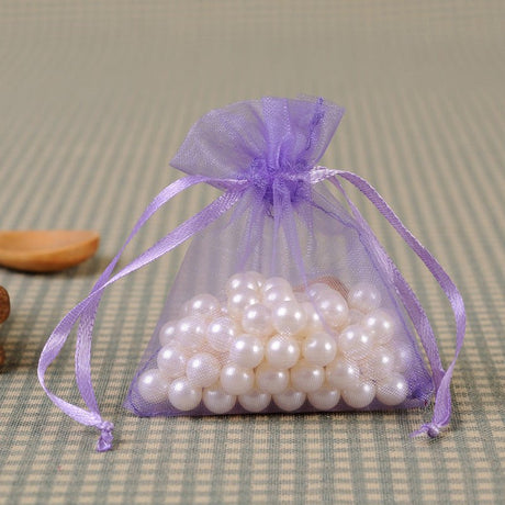 10 Pc Organza Drawstring Wedding Party Favor Gift Bags 5"x7" Purple - YauSpark