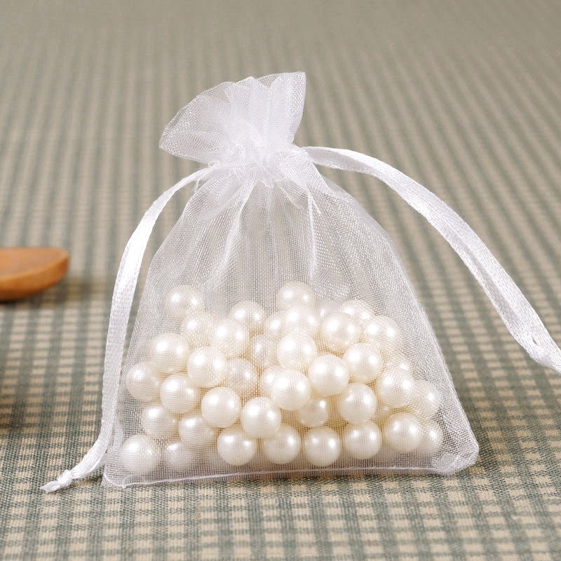 10 Pc Organza Drawstring Wedding Party Favor Gift Bags 5"x7" White - YauSpark