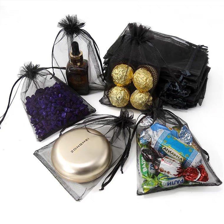 10 Pc Organza Drawstring Wedding Party Favor Gift Bags 5"x7" Wine Red - YauSpark