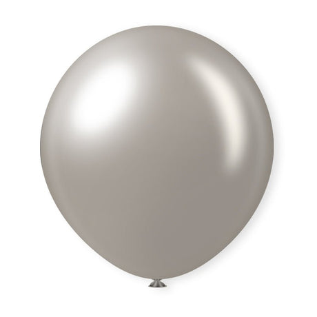10 Pc Shiny Pearl Silver Latex Helium, Air or Water Balloons 18" - YauSpark