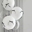 10 Sets Black Bow Latex Balloons 18" White - YauSpark