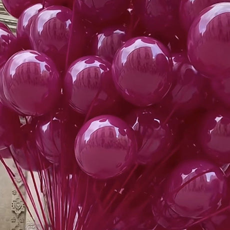 10 Sets Double - layer Clear Bobo Balloons 18" Rose Red - YauSpark