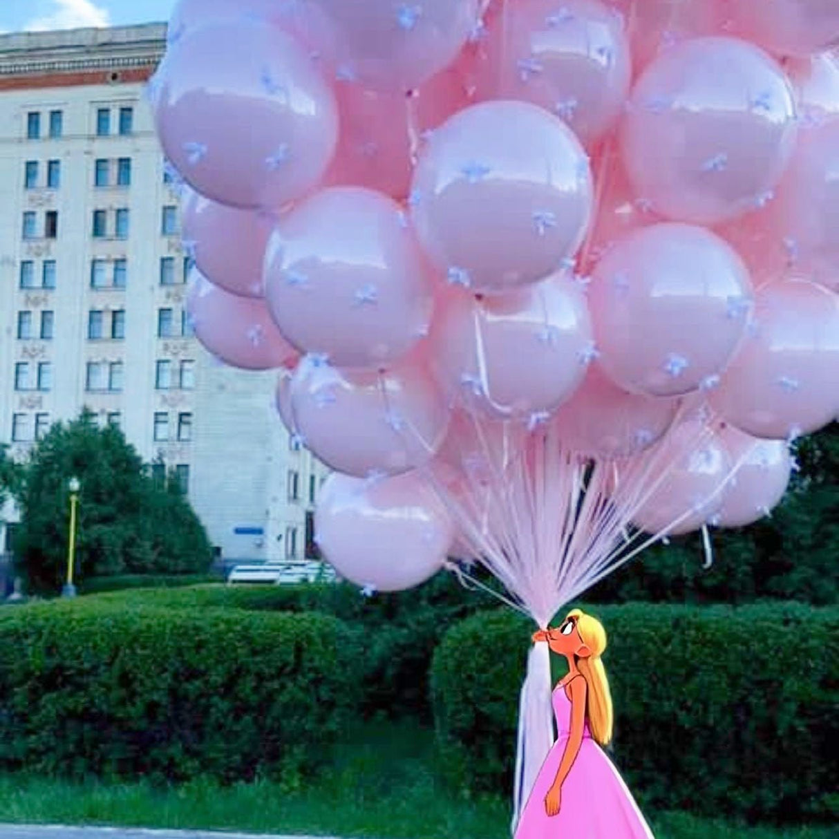 10 Sets Double - layer Clear Bobo Balloons 18" Rose Red - YauSpark