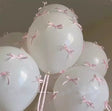 10 Sets Pink Bow Latex Balloons 18" White - YauSpark