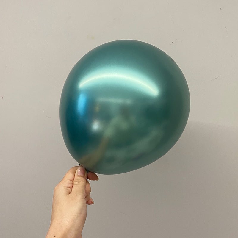 100 Pc Chrome Green Latex, Air or Water Balloons 5" - YauSpark