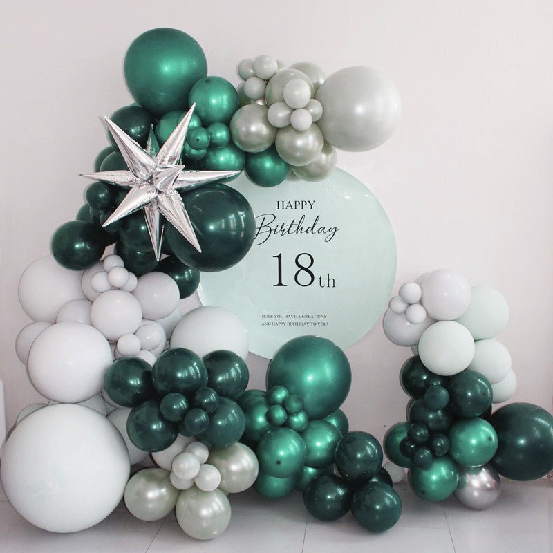 100 Pc Chrome Green Latex, Air or Water Balloons 5" - YauSpark
