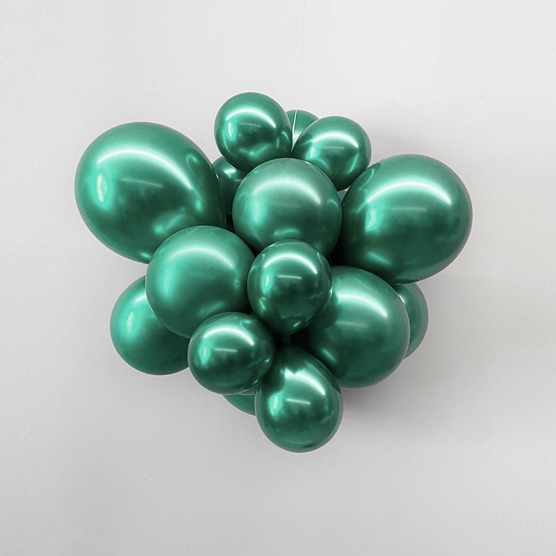 100 Pc Chrome Green Latex, Air or Water Balloons 5" - YauSpark