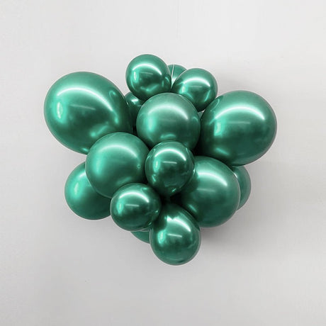 100 Pc Chrome Green Latex, Air or Water Balloons 5" - YauSpark