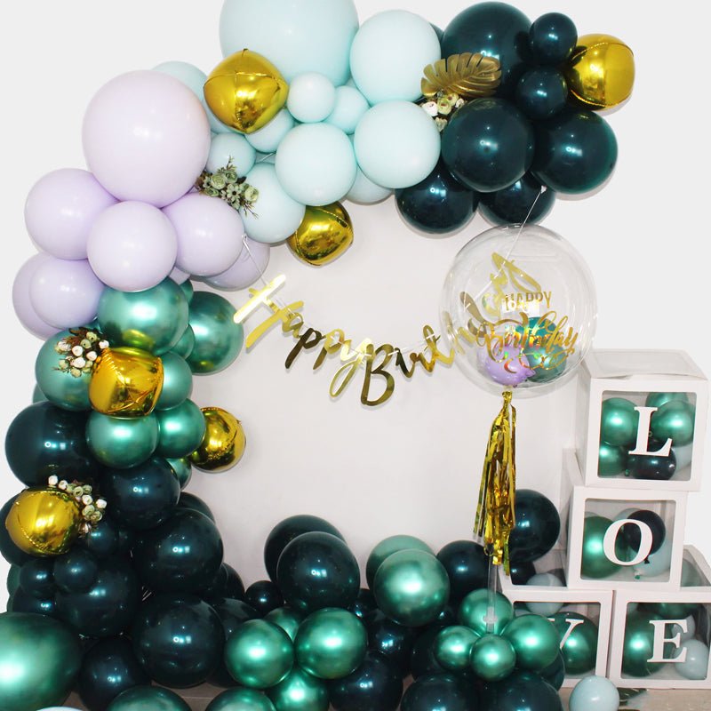 100 Pc Chrome Green Latex, Air or Water Balloons 5" - YauSpark