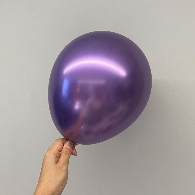 100 Pc Chrome Purple Latex, Air or Water Balloons 5" - YauSpark