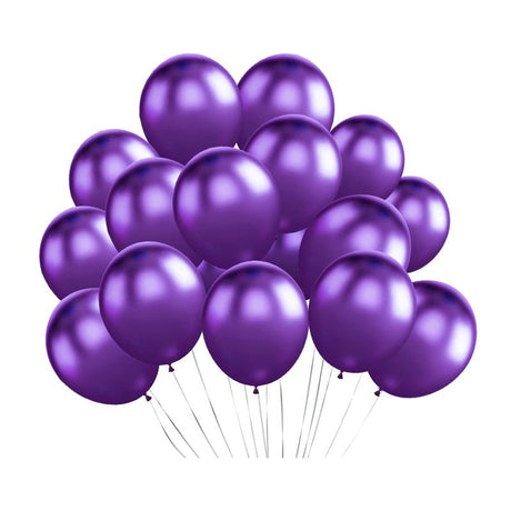 100 Pc Chrome Purple Latex, Air or Water Balloons 5" - YauSpark