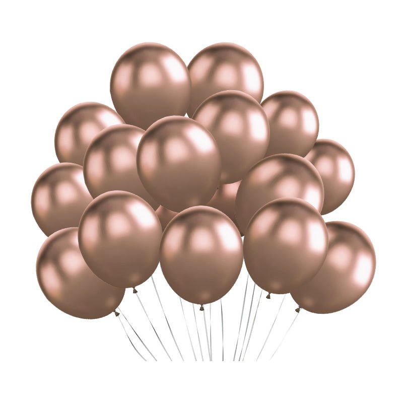 100 Pc Chrome Rose Gold Latex, Air or Water Balloons 5" - YauSpark