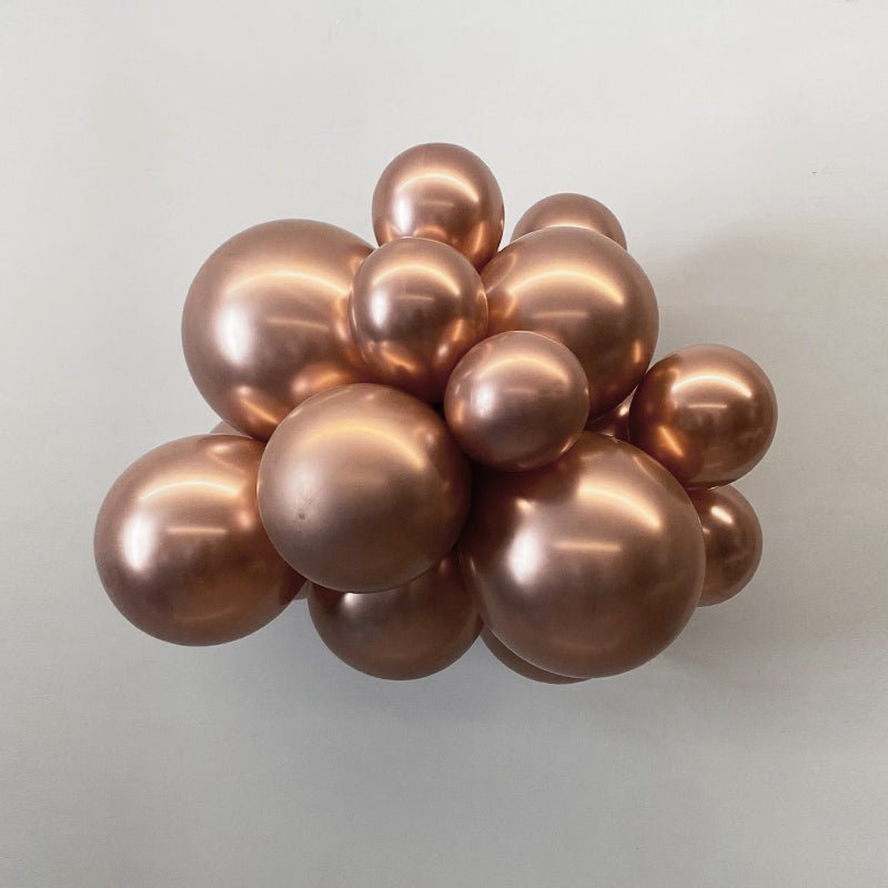 100 Pc Chrome Rose Gold Latex, Air or Water Balloons 5" - YauSpark