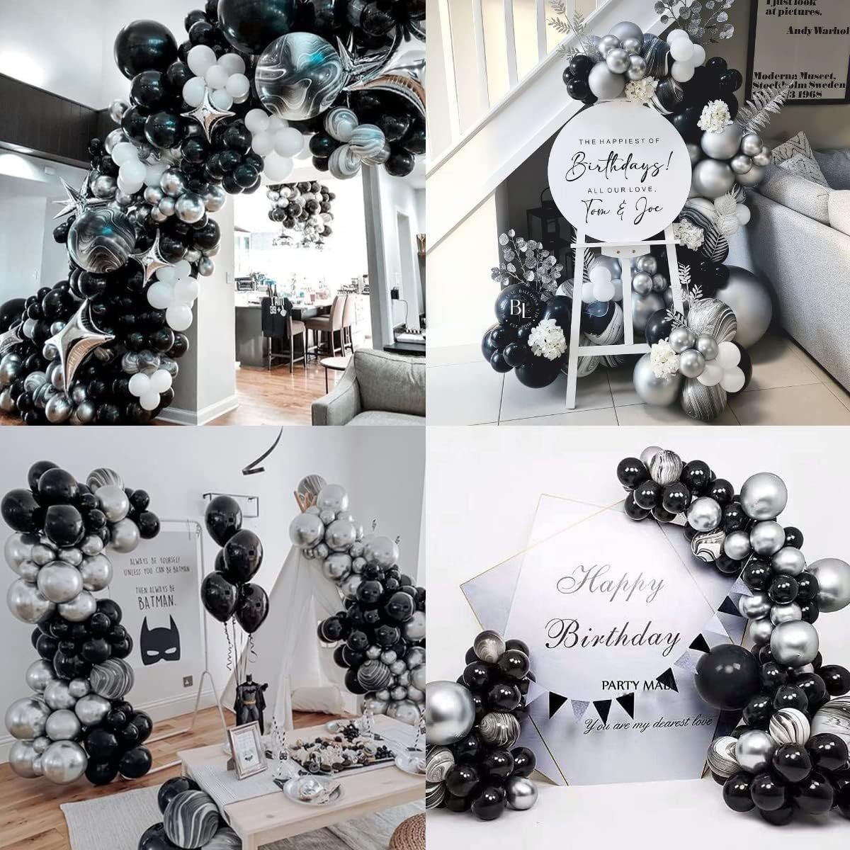 100 Pc Chrome Silver Latex, Air or Water Balloons 5" - YauSpark