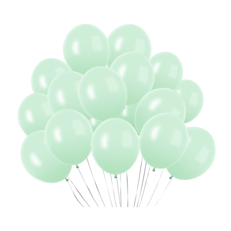 100 Pc Macaroon Green Latex, Air or Water Balloons 5" - YauSpark