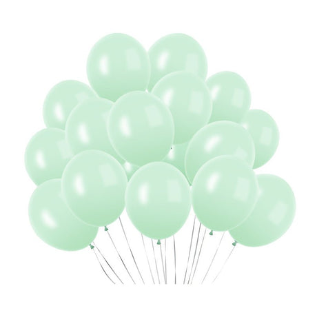 100 Pc Macaroon Green Latex, Air or Water Balloons 5" - YauSpark
