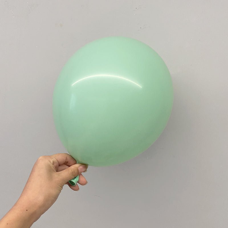 100 Pc Macaroon Green Latex, Air or Water Balloons 5" - YauSpark