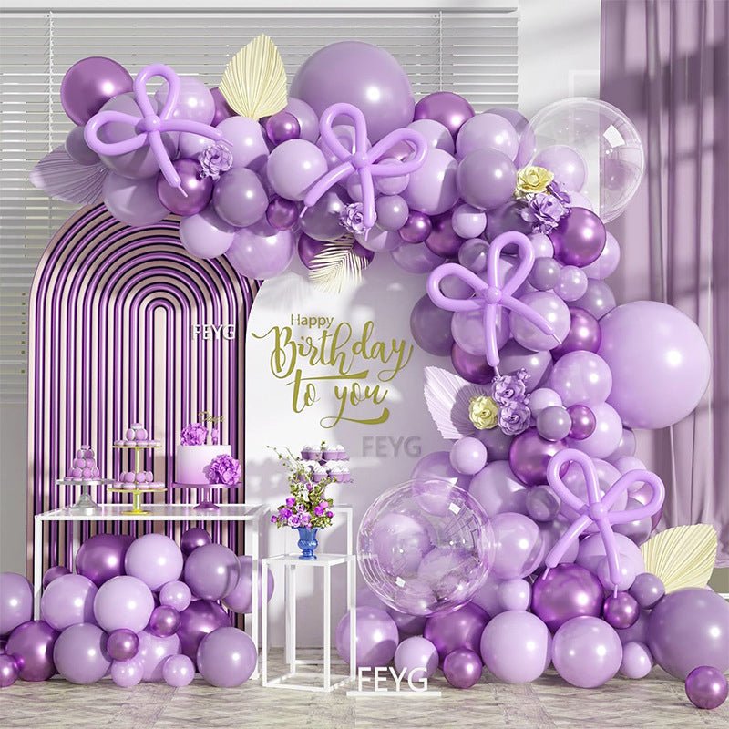 100 Pc Macaroon Purple Latex, Air or Water Balloons 5" - YauSpark