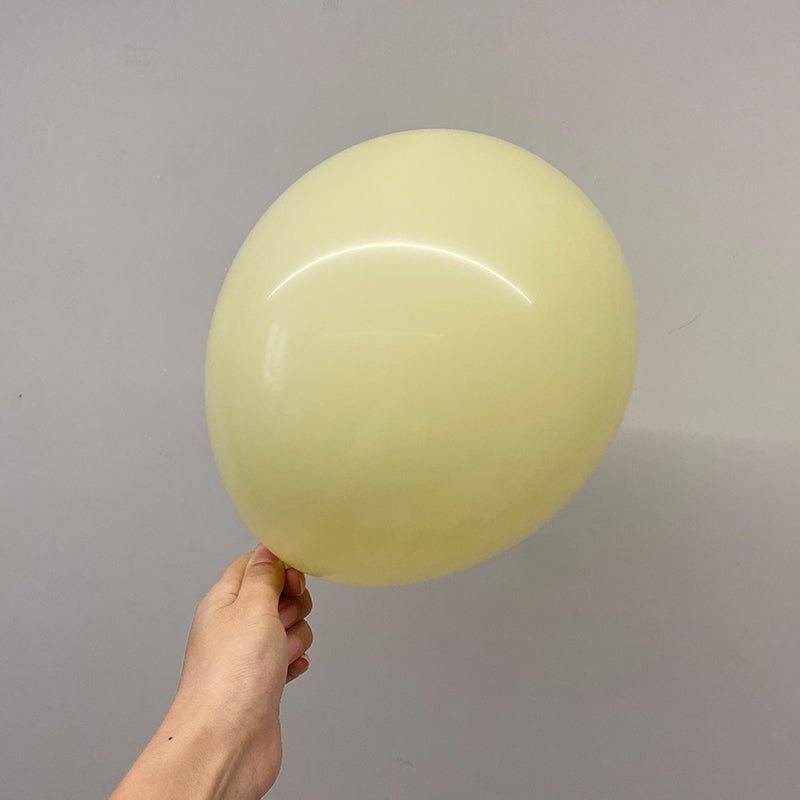 100 Pc Macaroon Yellow Latex, Air or Water Balloons 5" - YauSpark
