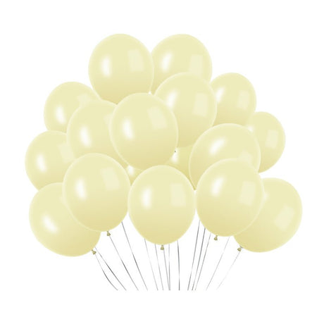 100 Pc Macaroon Yellow Latex, Air or Water Balloons 5" - YauSpark
