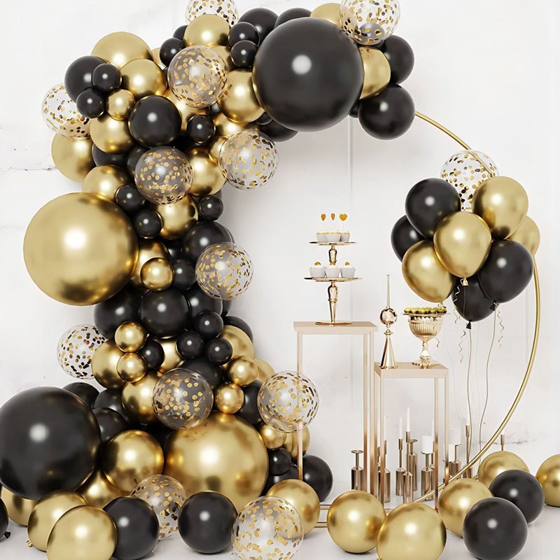 100 Pc Matte Black Latex, Air or Water Balloons 5" - YauSpark