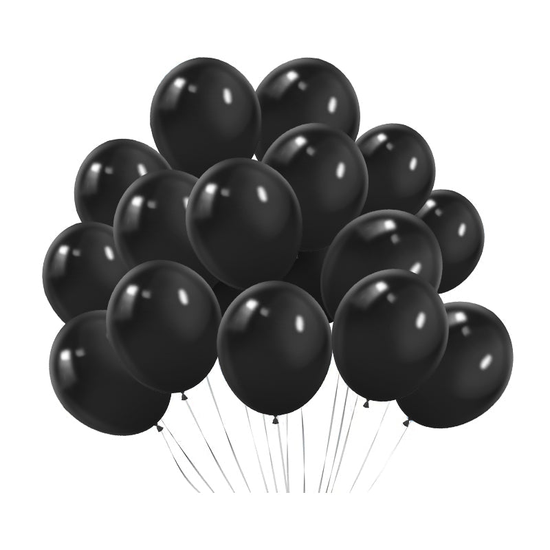 100 Pc Matte Black Latex, Air or Water Balloons 5" - YauSpark