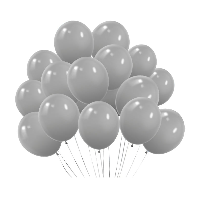 100 Pc Matte Gray Latex, Air or Water Balloons 5" - YauSpark