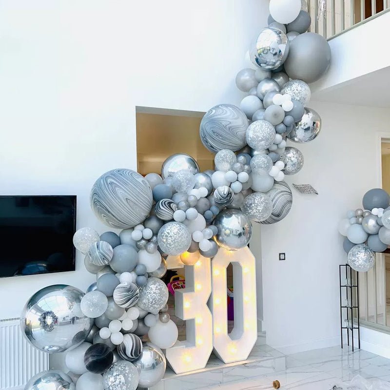 100 Pc Matte Gray Latex, Air or Water Balloons 5" - YauSpark