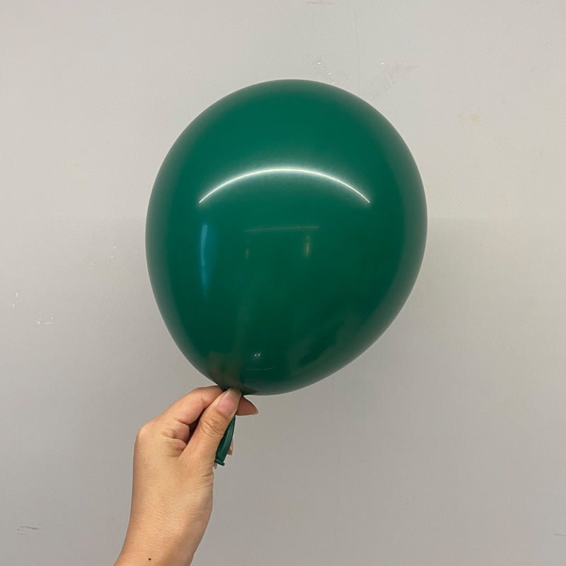 100 Pc Matte Hunter Green Latex, Air or Water Balloons 5" - YauSpark