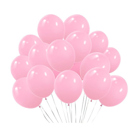 100 Pc Matte Light Pink Latex, Air or Water Balloons 5" - YauSpark