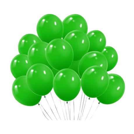 100 Pc Matte Lime Green Latex, Air or Water Balloons 5" - YauSpark