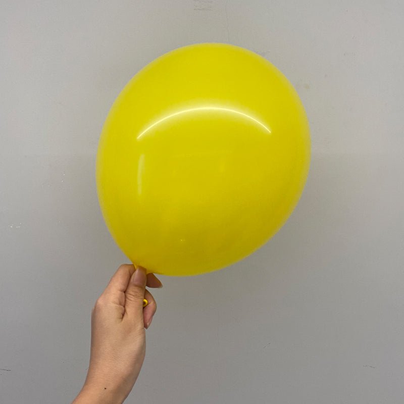 100 Pc Matte Yellow Latex, Air or Water Balloons 5" - YauSpark