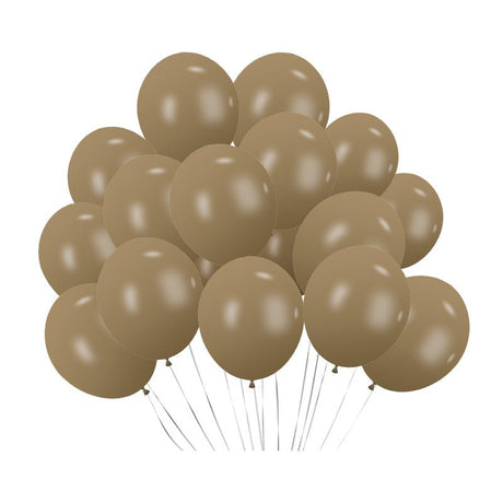 100 Pc Retro Light Coffee Latex, Air or Water Balloons 5" - YauSpark