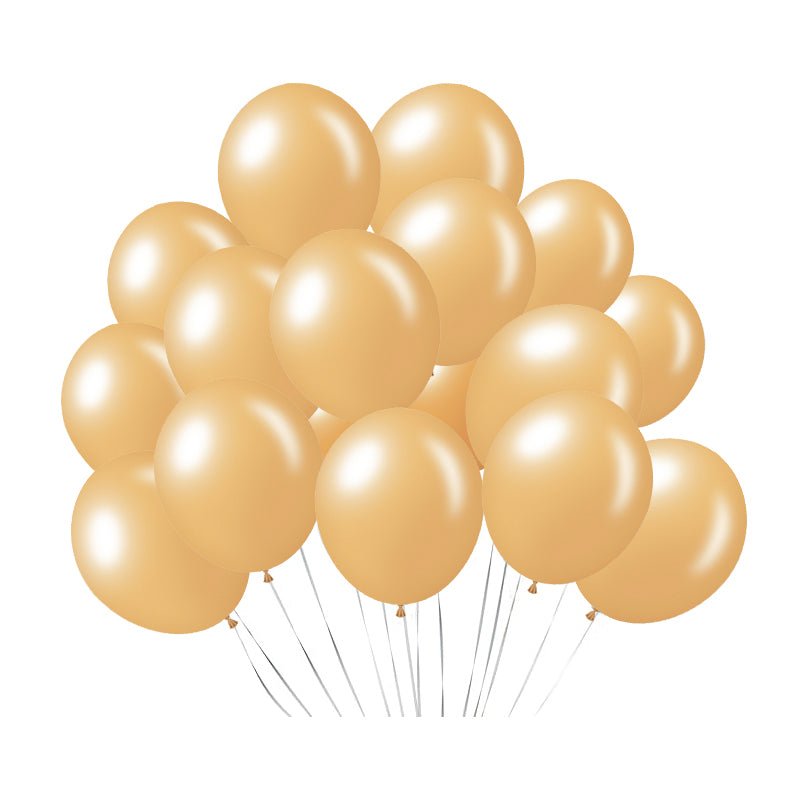 100 Pc Shiny Pearl Peach Latex, Air or Water Balloons 5" - YauSpark