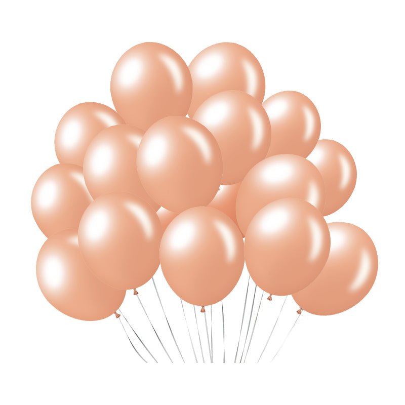 100 Pc Shiny Pearl Rose Gold Latex, Air or Water Balloons 5" - YauSpark