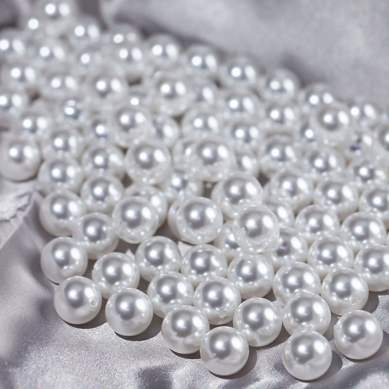 1000 Pc Faux Pearl Craft Beads 10mm White with Holes - YauSpark
