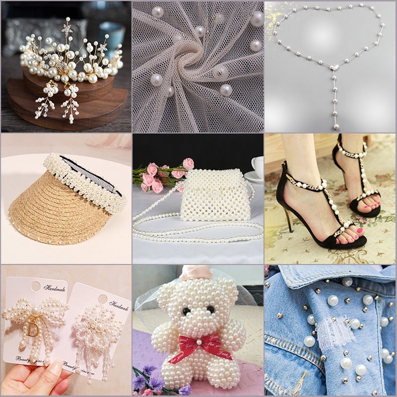 1000 Pc Faux Pearl Craft Beads 10mm White with Holes - YauSpark