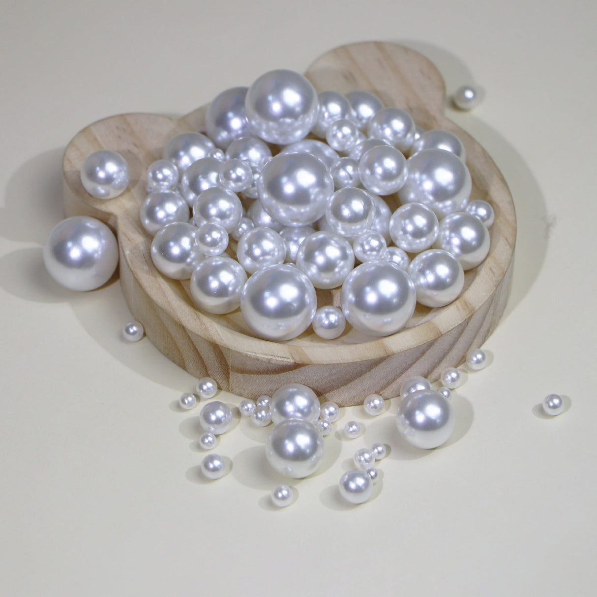 1000 Pc Faux Pearl Craft Beads 10mm White with Holes - YauSpark