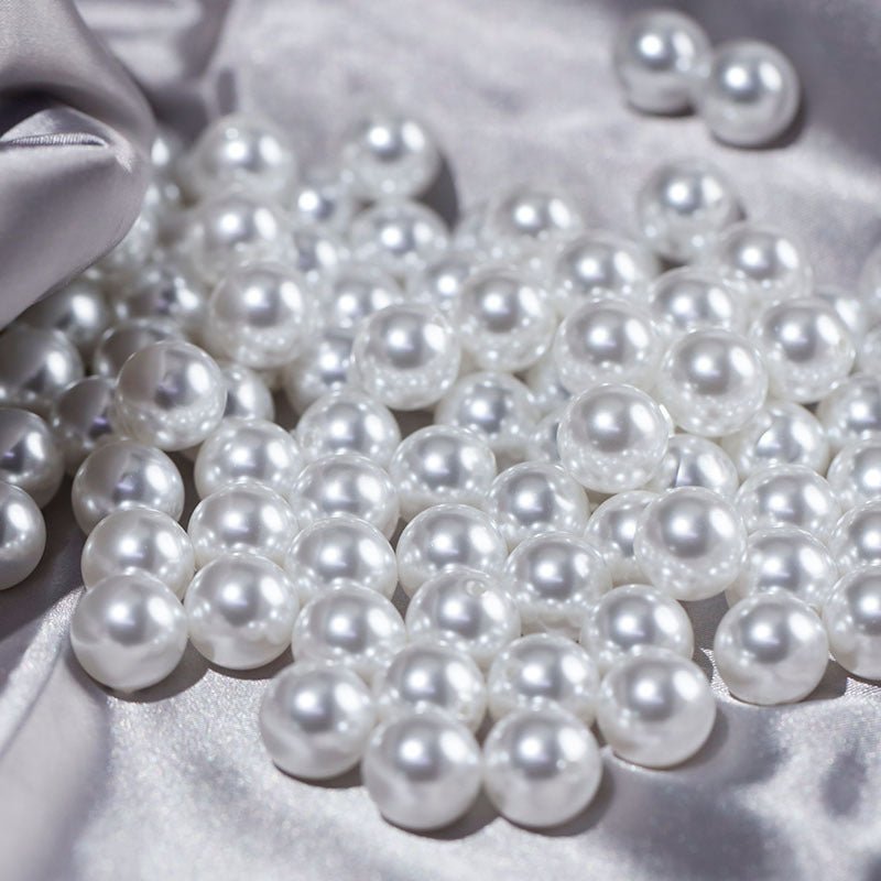1000 Pc Faux Pearl Craft Beads 10mm White with Holes - YauSpark